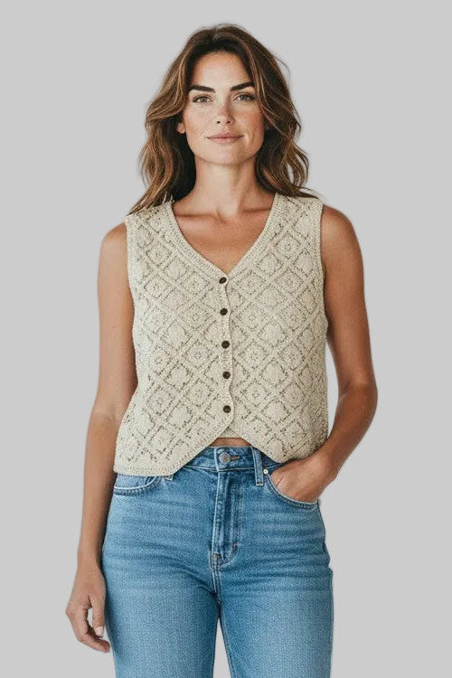 TOP EN CROCHET CON BOTONES