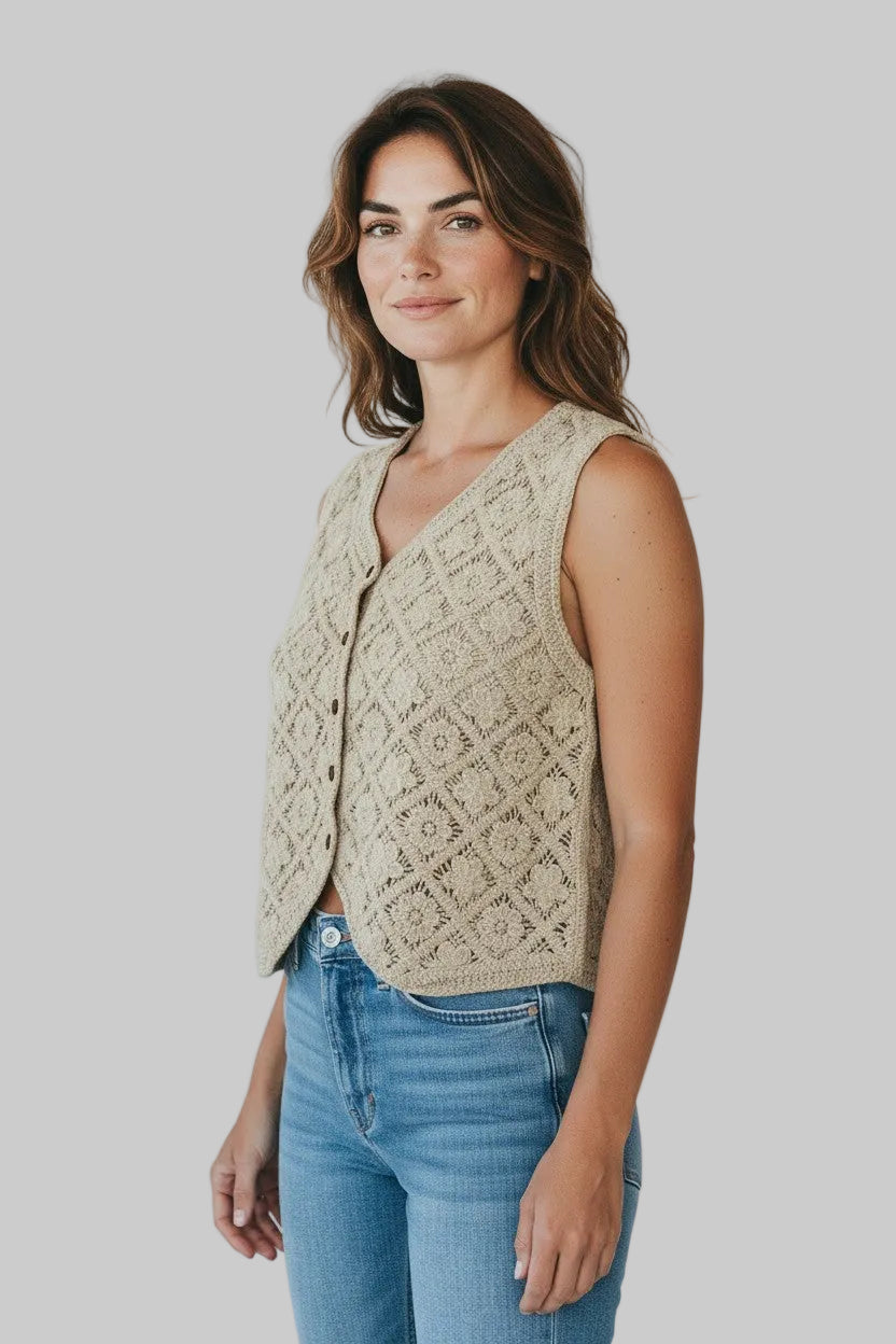 TOP EN CROCHET CON BOTONES