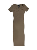 VESTIDO MIDI CON BOTONES Y ABERTURA LATERAL