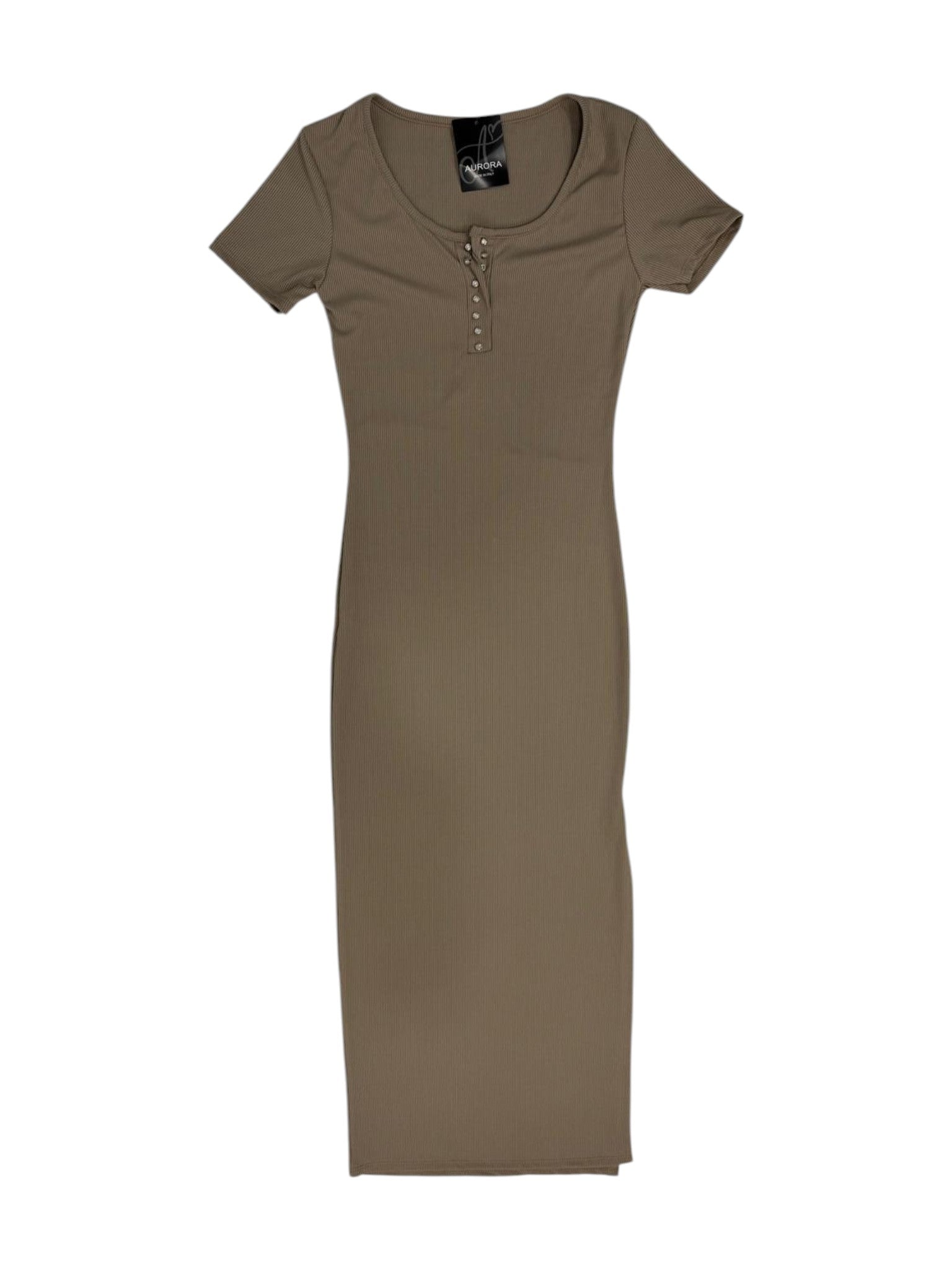 VESTIDO MIDI CON BOTONES Y ABERTURA LATERAL