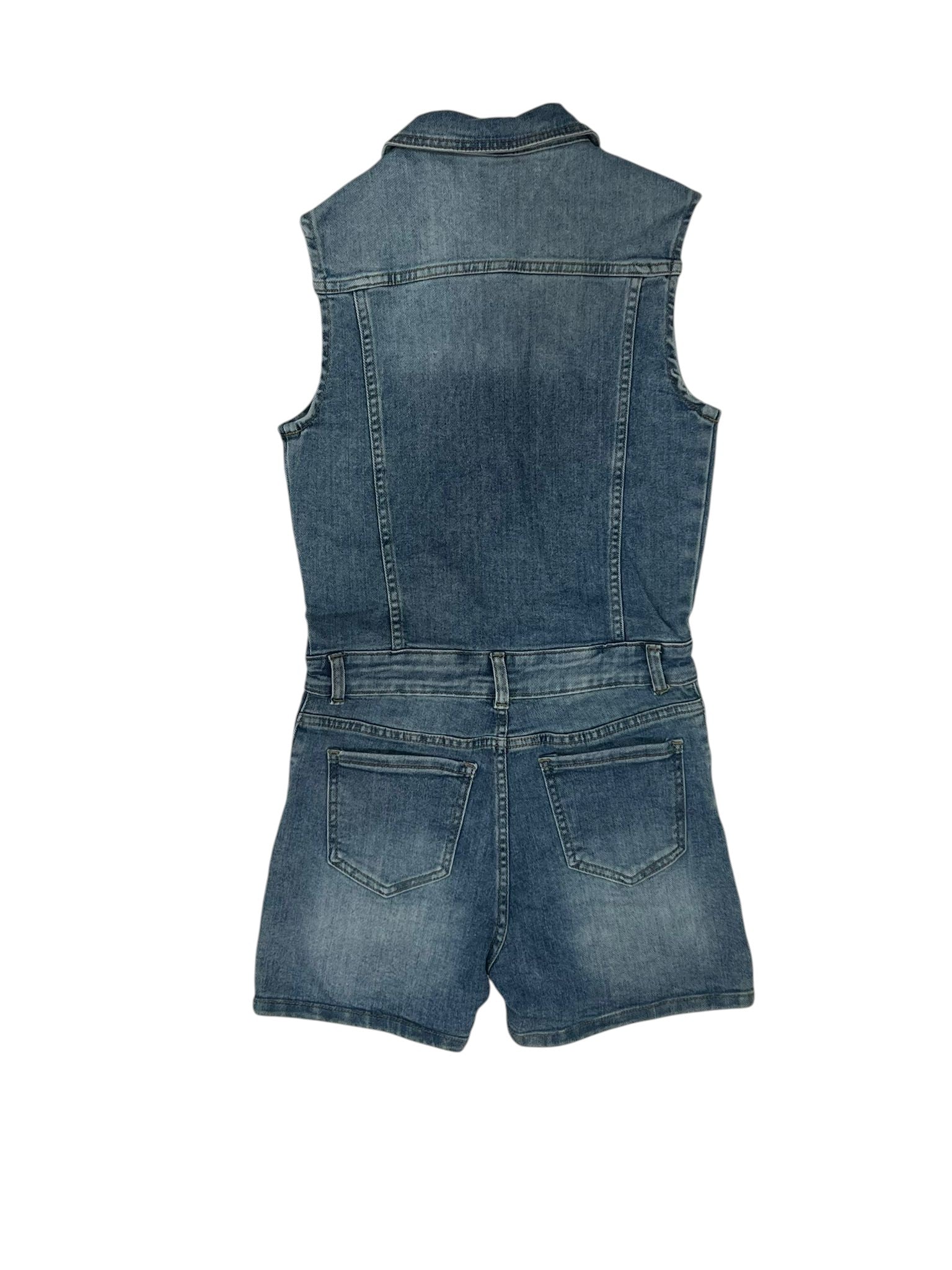 MONO CORTO SIN MANGAS ESTILO DENIM