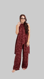 CONJUNTO PALAZZO CON ESTAMPADO BOTÁNICO