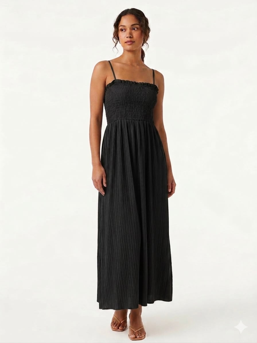 VESTIDO MAXI FRUNCIDO