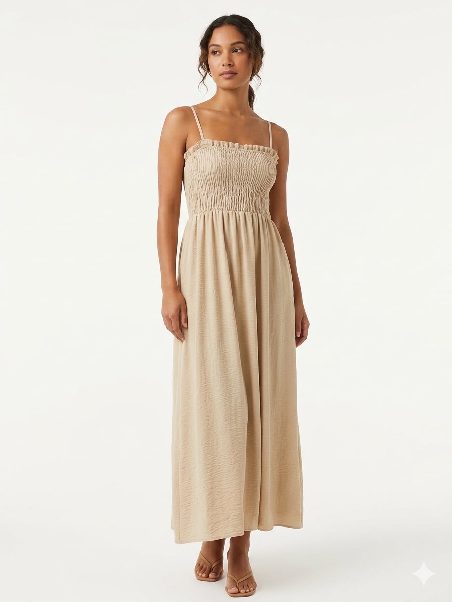 VESTIDO MAXI FRUNCIDO