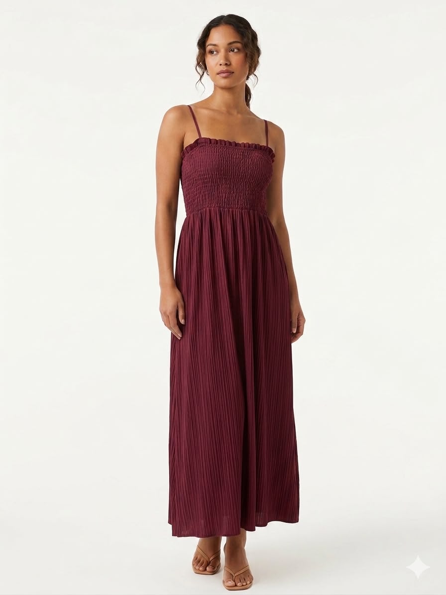 VESTIDO MAXI FRUNCIDO
