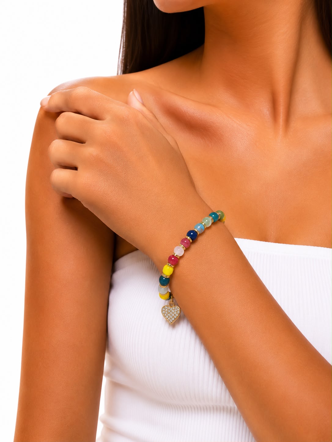 PULSERA DIJE CORAZON GRUESA