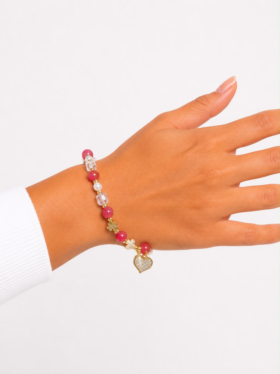 PULSERA DIJE CORAZÓN DELGADA