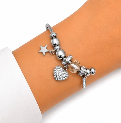 PULSERA PLATEADA CON DIJES