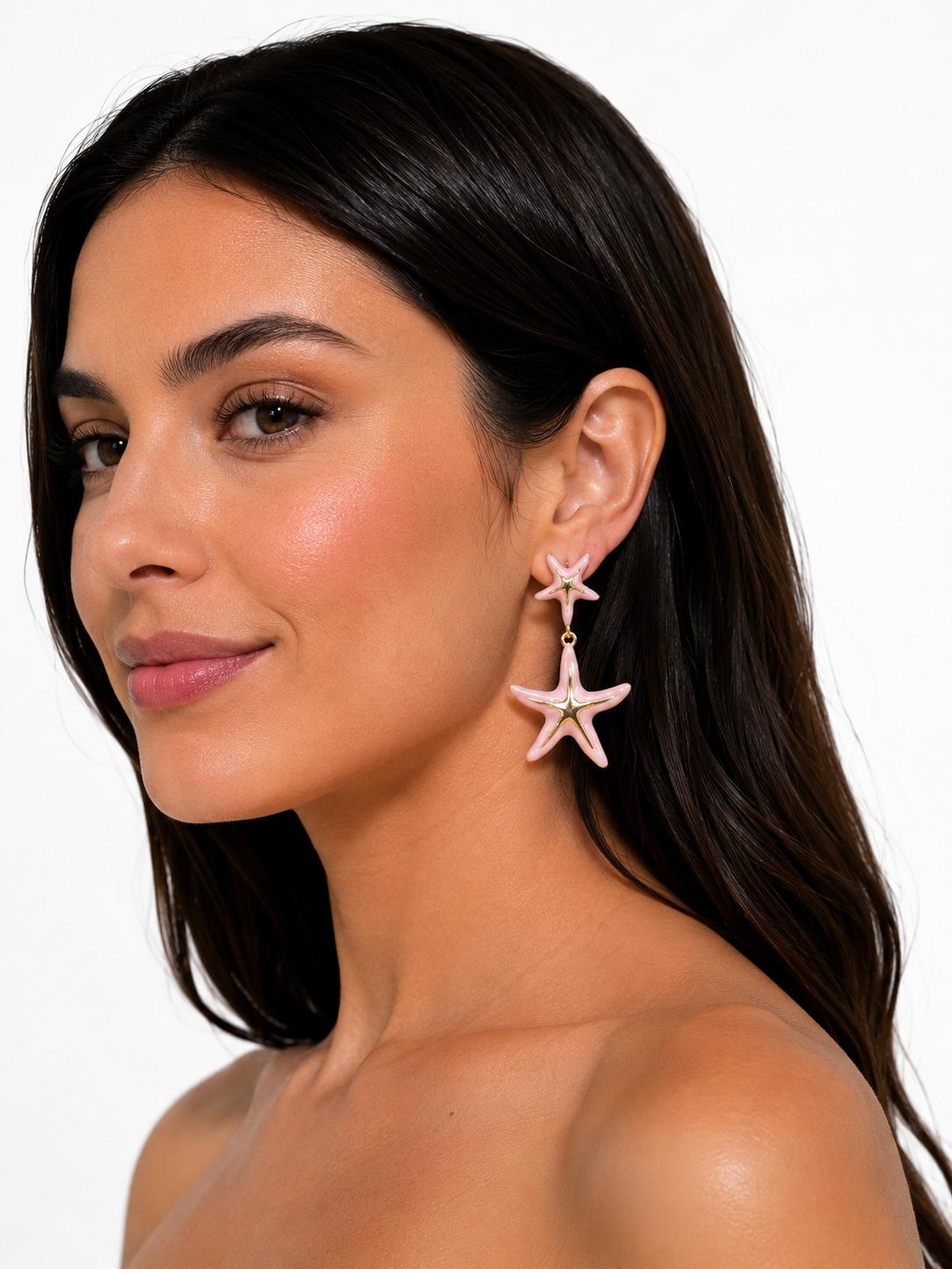 ARETES DE ESTRELLAS DE MAR LARGOS