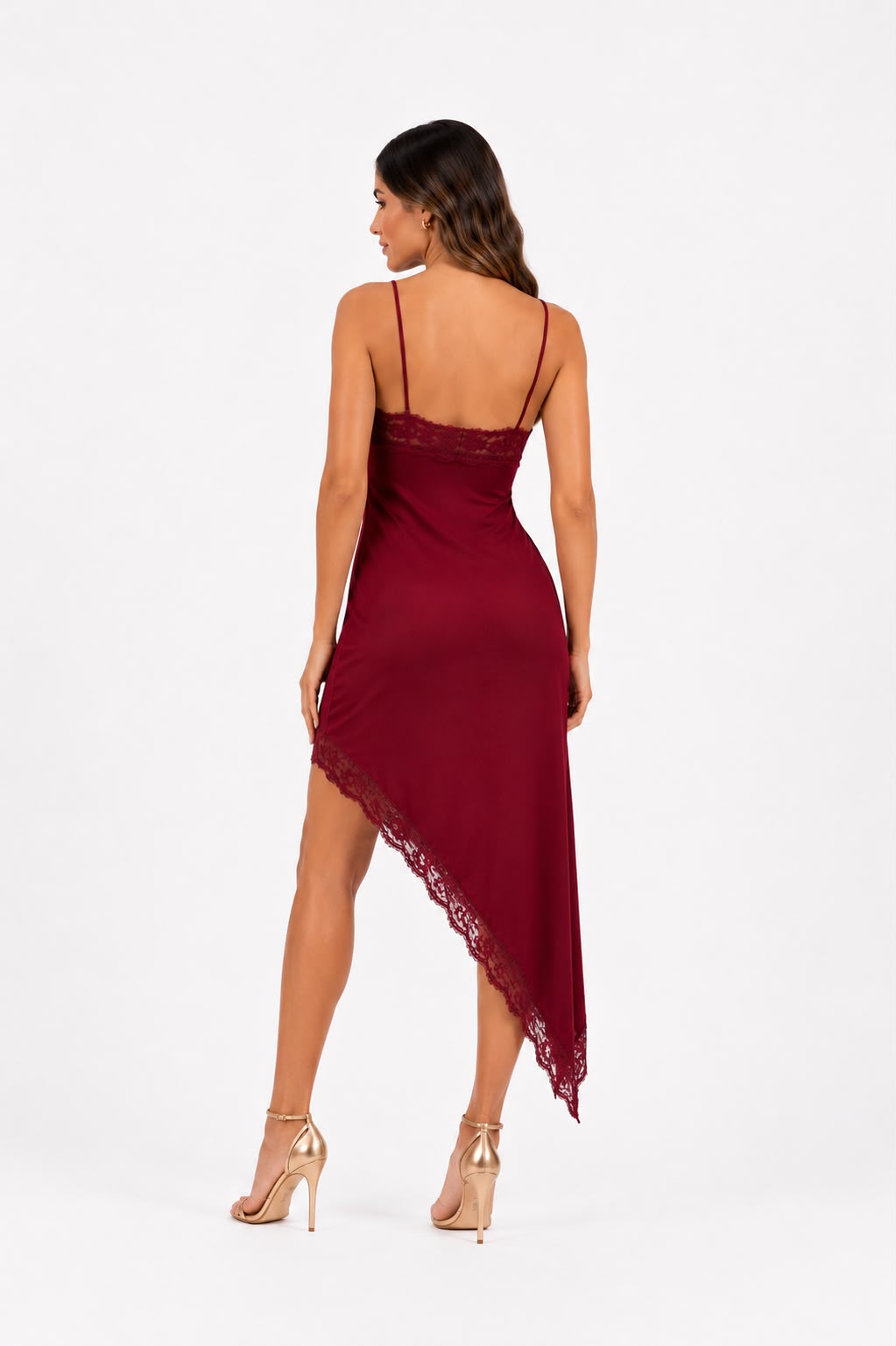 VESTIDO SATINADO ASIMÉTRICO