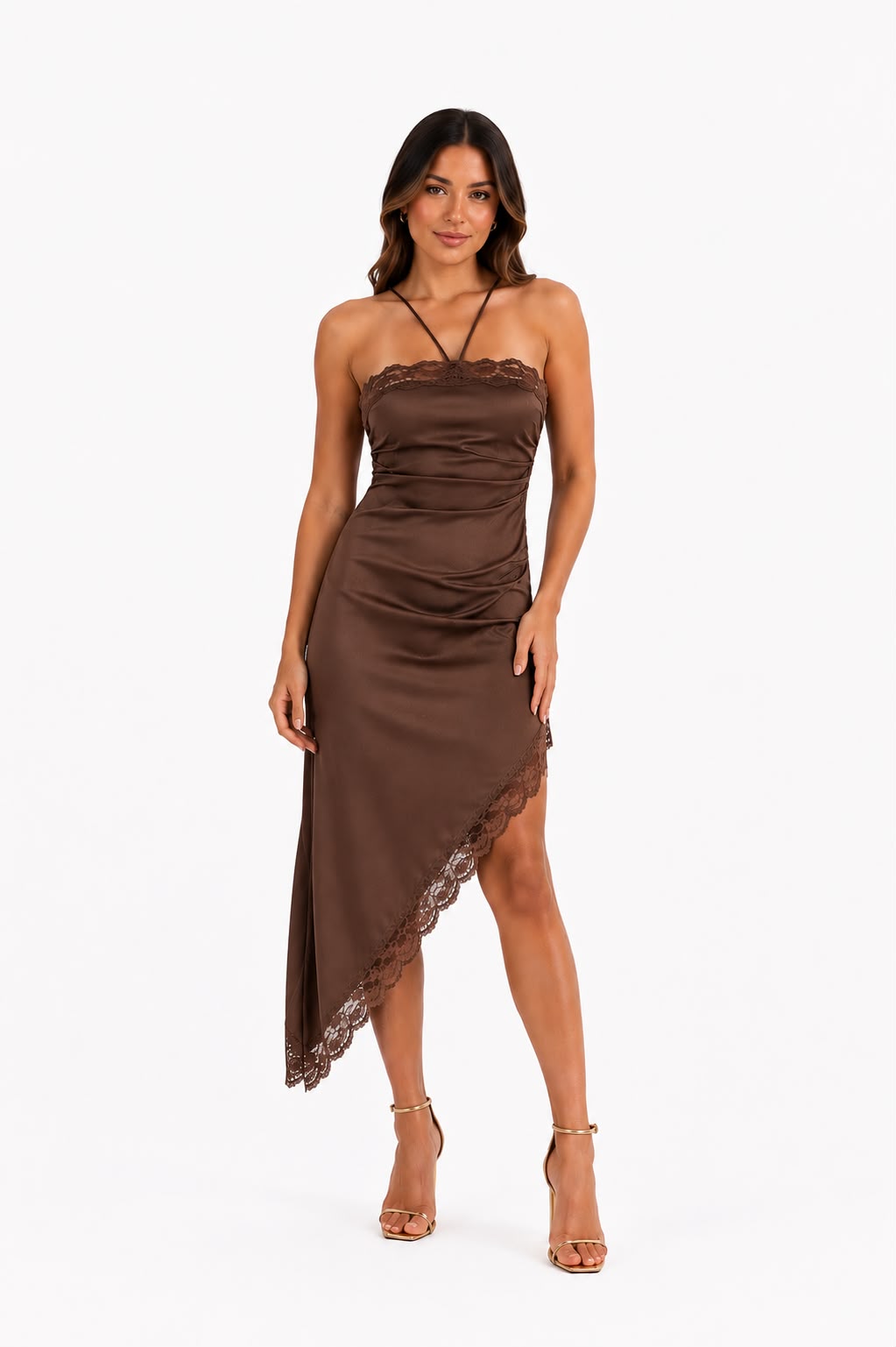 VESTIDO SATINADO ASIMÉTRICO
