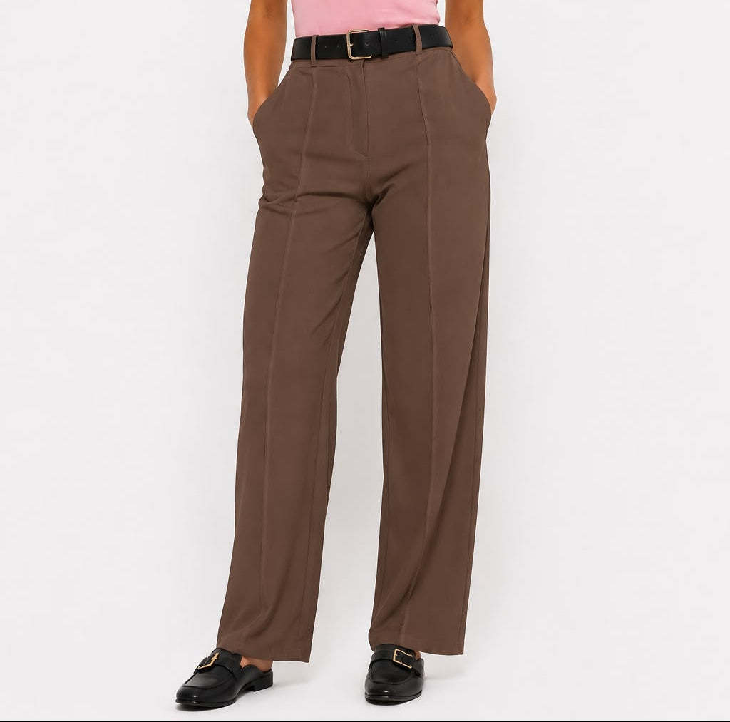 PANTALÓN PALAZZO TIRO ALTO CON CINTURÓN
