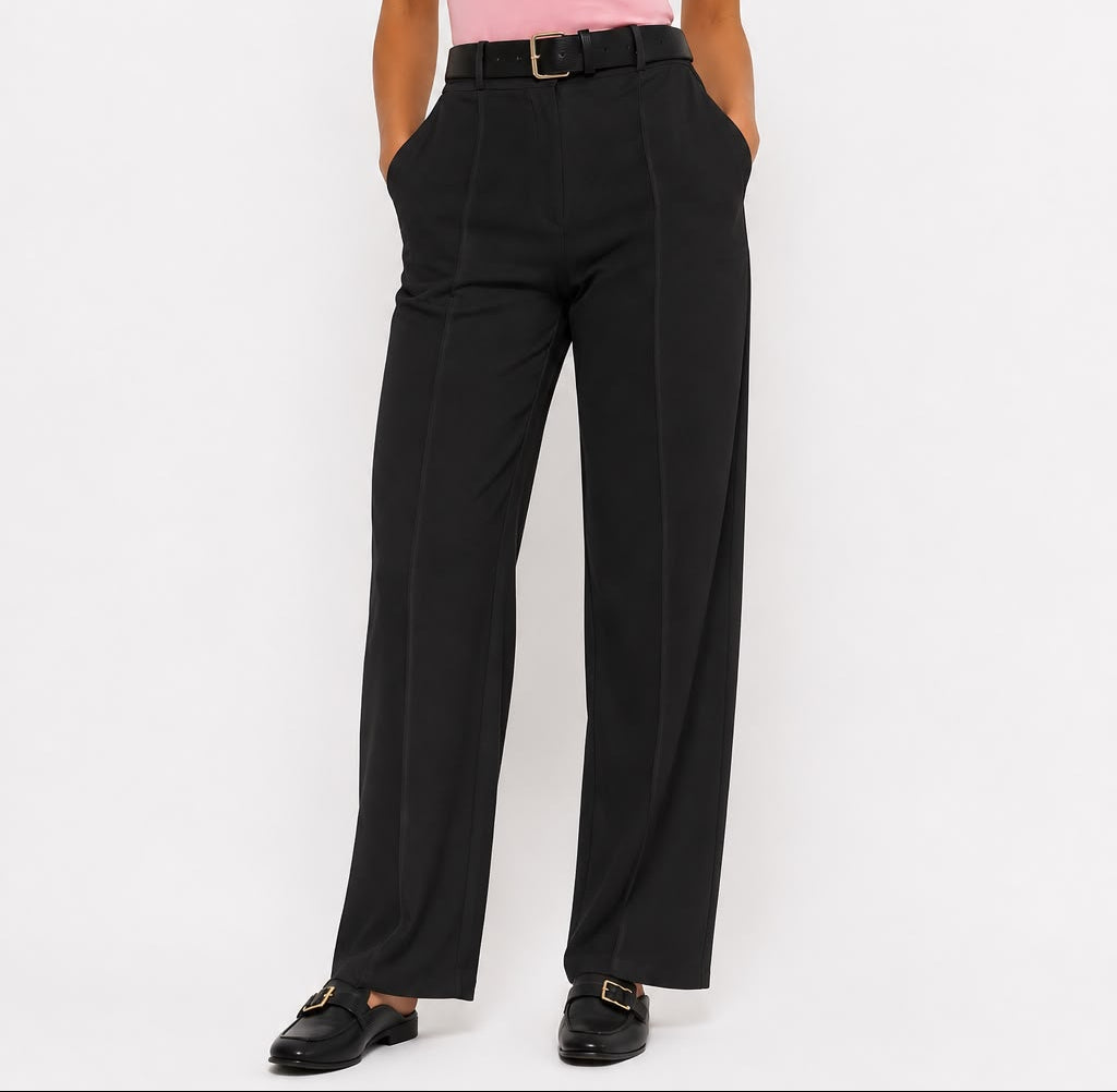 PANTALÓN PALAZZO TIRO ALTO CON CINTURÓN