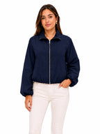 CHAQUETA CORTAVIENTOS DE CREMALLERA Y CUELLO ALTO