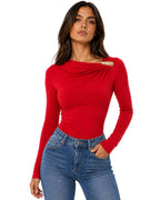 BODIE MANGA LARGA CON DETALLE DRAPÉ