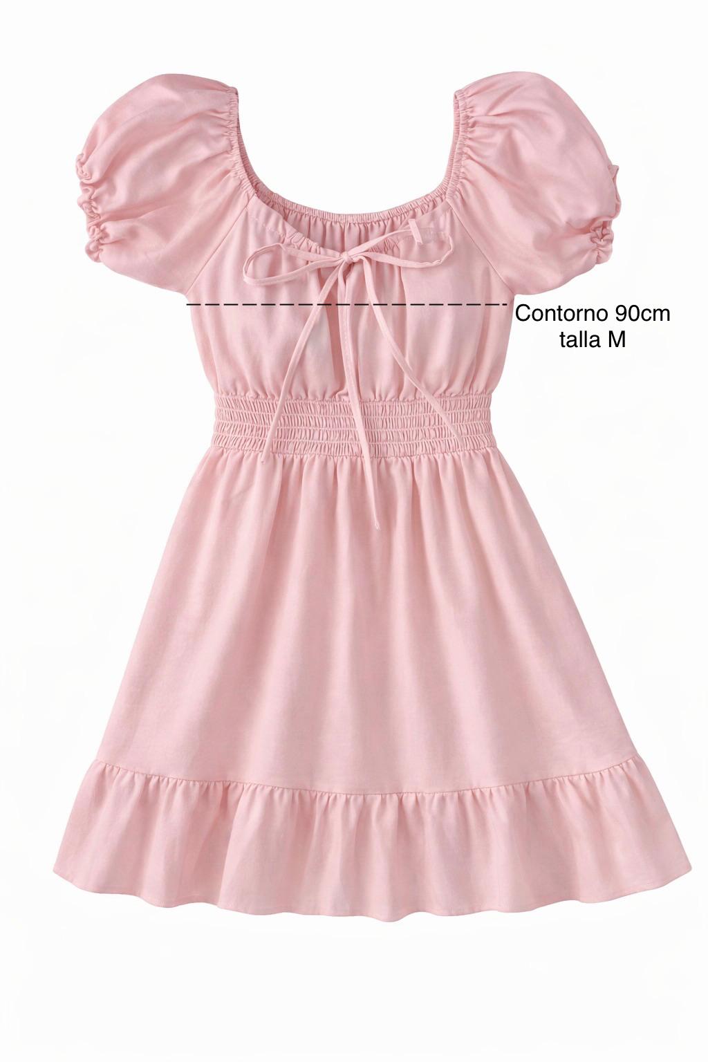 VESTIDO MANGA FRUNCIDA