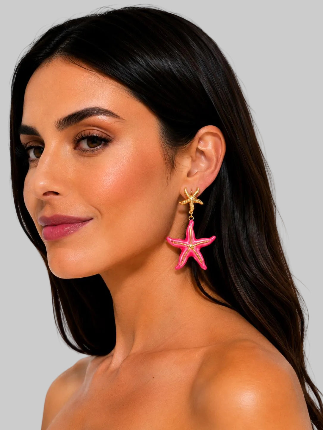 ARETES DE ESTRELLAS DE MAR LARGOS