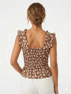 BLUSA FLORAL FRUNCIDA