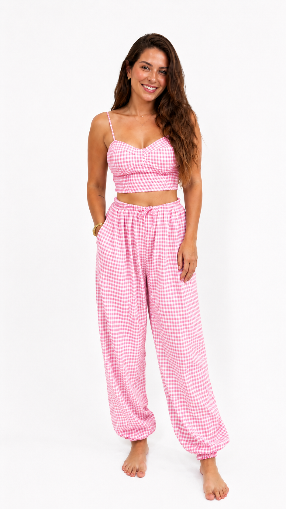 CONJUNTO VICHY TOPY PANTALÓN