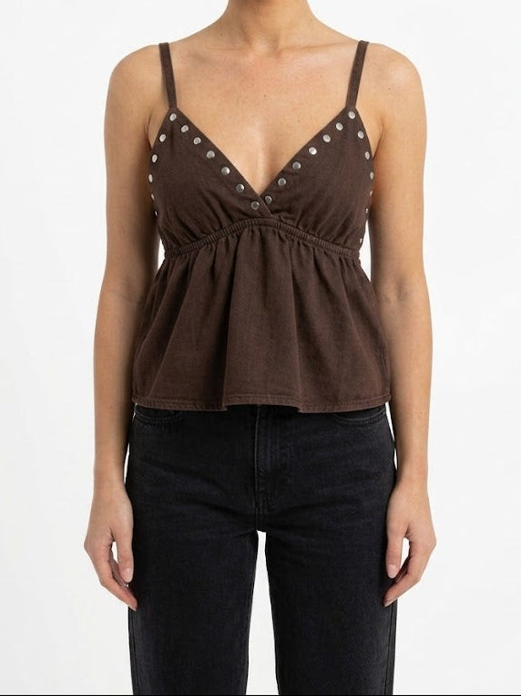 BLUSA DE TIRANTES GRADUABLES Y REMACHES