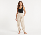 PANTALÓN VICHY CON CINTURA FRUNCIDA