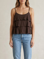 BLUSA DE TIRANTES CON VOLANTES EN CAPAS
