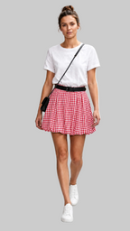 FALDA GLOBO CUADROS VICHY