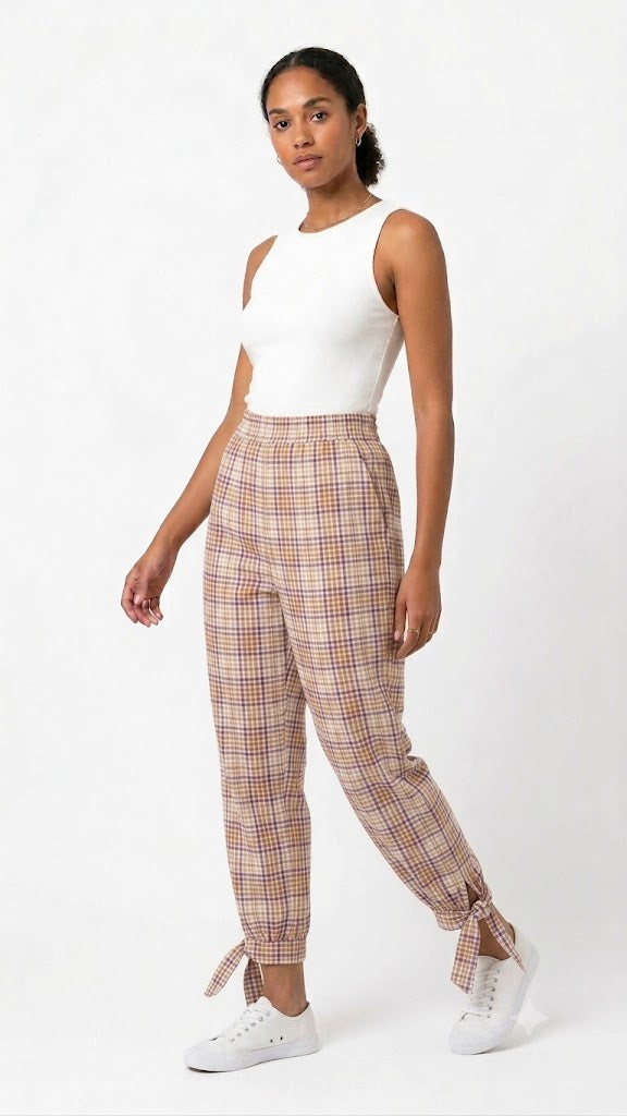 PANTALÓN VICHY CON LAZO EN LOS TOBILLOS