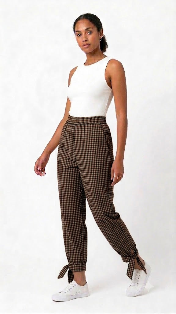 PANTALÓN VICHY CON LAZO EN LOS TOBILLOS