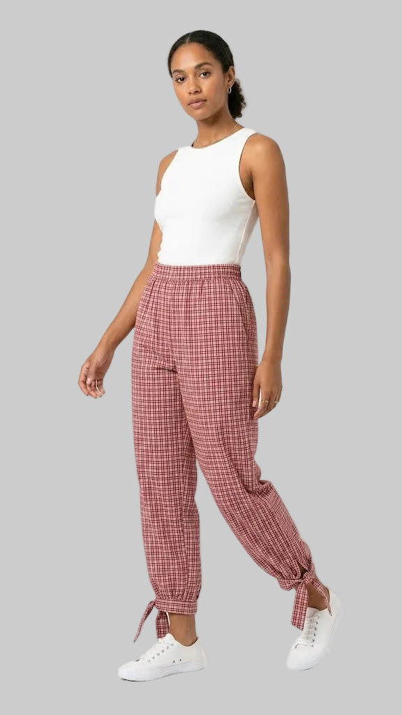PANTALÓN VICHY CON LAZO EN LOS TOBILLOS