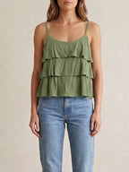 BLUSA DE TIRANTES CON VOLANTES EN CAPAS